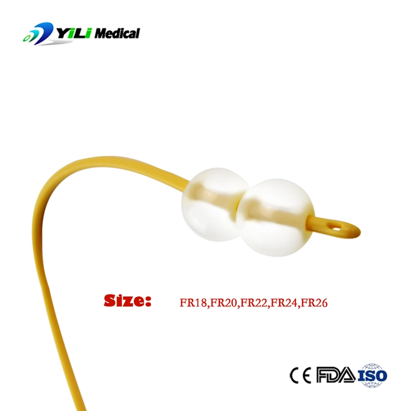 Disposable 3-Way Double Balloon Intermittent Latex Foley Urinary Catheter